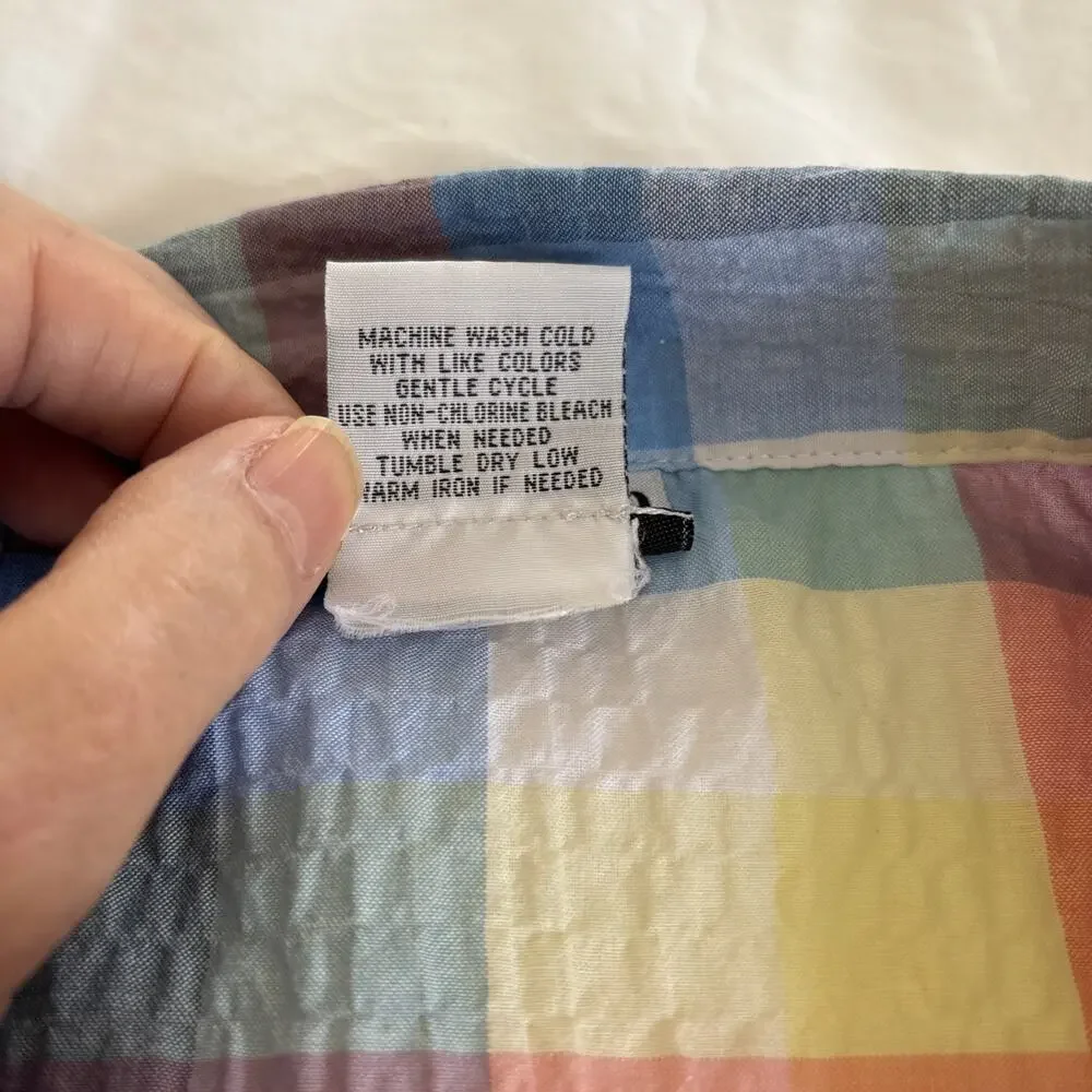 Bon worth women’s small petite short sleeve Plaid￼camp shirt Button Down - Picture 10 of 10